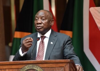 May 07, 2025.President Cyril Ramaphosa during the media briefing at the launch of the second phase of Operation Vulindlela to unleash more rapid and inclusive economic growth,it was established in 2020 as a joint initiative of the Presidency and National Treasury to accelerate the implementation of structural reforms held at Union Buildings in Pretoria. Picture: Freddy Mavunda © Business Day