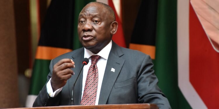 May 07, 2025.President Cyril Ramaphosa during the media briefing at the launch of the second phase of Operation Vulindlela to unleash more rapid and inclusive economic growth,it was established in 2020 as a joint initiative of the Presidency and National Treasury to accelerate the implementation of structural reforms held at Union Buildings in Pretoria. Picture: Freddy Mavunda © Business Day