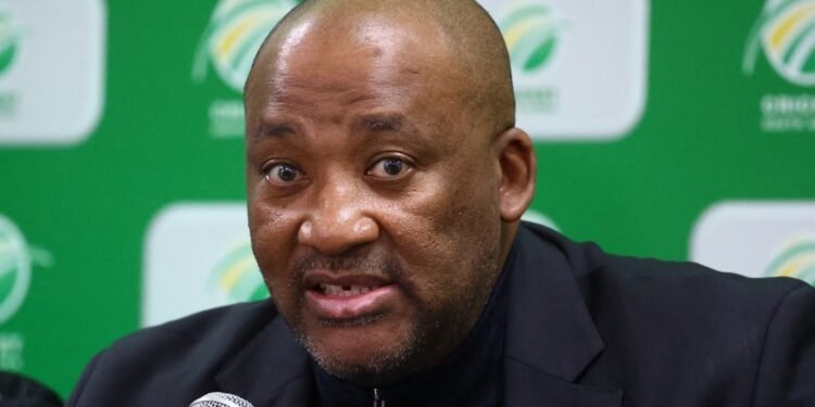 Cricket - South Africa return home after historic World Test Championship win - Cricket South Africa, Melrose, Johannesburg, South Africa - June 18, 2025South Africa minister of sports Gayton McKenzie during a press conference REUTERS/Siphiwe Sibeko