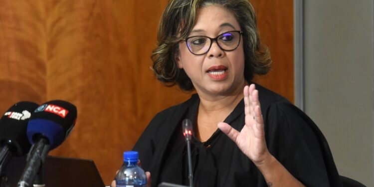 April 26, 2024.Transnet Group CEO Michelle Phillips briefs the media to provide on update on key matters in business including implementation of the Recovery plan and Rail Reforms process at Umjantshi building at Parktown in Johannesburg.Picture:Freddy Mavunda © Business Day