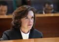 July 30 2025. Adv Kate Hofmeyr at the Constitutional court in Johannesburg representing the president in a matter that is brought to the court for three reasons related to police minister Senzo Mchunu’s leave of absence. Picture. Thapelo Morebudi