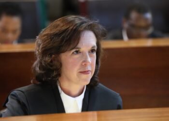July 30 2025. Adv Kate Hofmeyr at the Constitutional court in Johannesburg representing the president in a matter that is brought to the court for three reasons related to police minister Senzo Mchunu’s leave of absence. Picture. Thapelo Morebudi